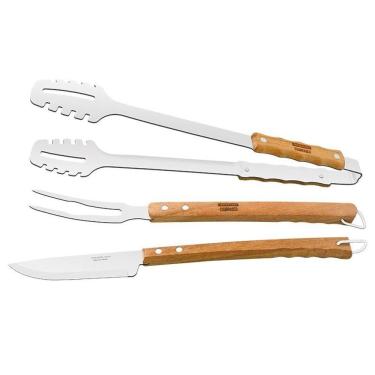 Imagem de Kit Churrasco 3 Peças Tramontina 26599001 Madeira Natural