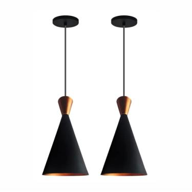 Imagem de Kit 2 Luminárias Pendentes Cone Canadá Preto New City