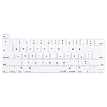 Imagem de Capa de teclado MOSISO compatível com MacBook Pro com Touch ID e tela Retina, película protetora de silicone, Branco