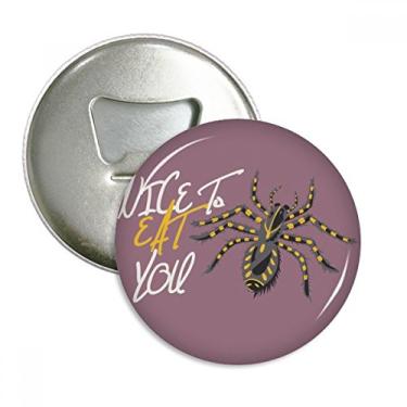 Imagem de Ilustração de aranha inseto padrão de teia de aranha abridor de garrafas ímã de geladeira emblema multifuncional