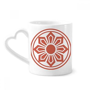Imagem de China Chinesa Flor Vermelha Padrão Tradicional Caneca Café Cerâmica Copos Copo Coração Vidro