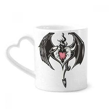 Imagem de Caneca Broken Armor Love Heart Huge Wings Caneca de café cerâmica copo de coração de vidro