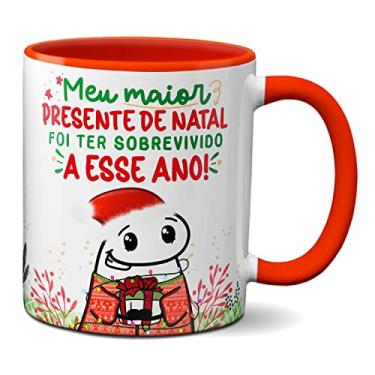Imagem de Caneca Engraçada Presente Natal Flork Sobrevivi a Esse Ano (Vermelha)