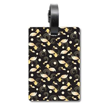 Imagem de Ripple Flowers Repeat Japan Mala Etiqueta Bagagem Cartão de Bagagem Etiqueta Scutcheon Etiqueta