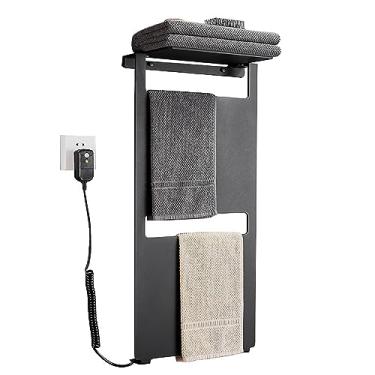 Imagem de Aquecedor De Toalhas Com Temporizador Banheiro Inteligente Temperatura Constante Trilhos de Secagem Elétricos Toalha de Alumínio de Parede,81 * 40cm