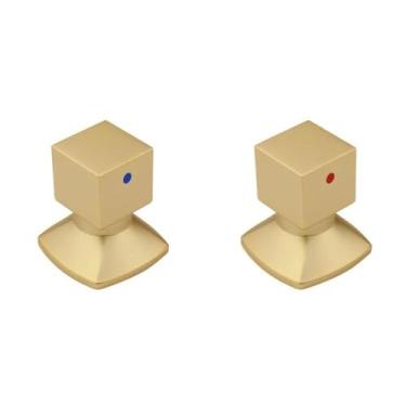 Imagem de Kit com 2 Acabamentos para Registro C46 Água Quente/Fria Ducon Metais Gold