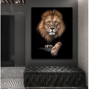 Imagem de Tela Quadro Decorativo Para sala Leão Tribo de Judá 60x40 Quadro Quart
