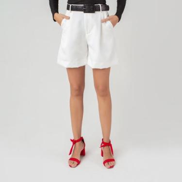 Imagem de Shorts susie alfaiataria soltinho feminino - Susie Modas, Branco, P, 1