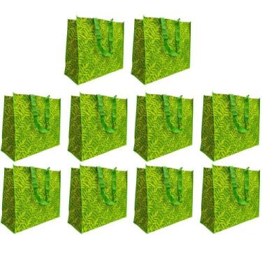 Imagem de Bolsa Ecobag Retornavel Sacola de Ombro Reutilizavel Kit 10 Uni Mercad