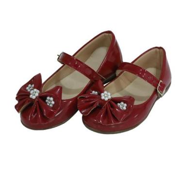 Imagem de Sapatilha Feminina Infantil Sapato Boneca Menina Conforto Laço Perola 