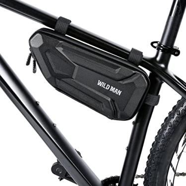 Imagem de WILD MAN Bolsa rígida à prova de chuva com estrutura triangular para bicicleta, boa para mountain road bike ou selim de motocicleta BTT (XT4, sarja)
