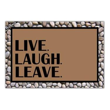 Imagem de FLUNACO Capacho engraçado de boas-vindas - capacho Live Laugh Leave, tapetes engraçados, capacho para deixar 60 cm x 40 cm