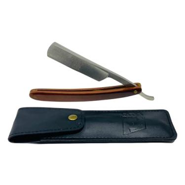 Imagem de GBS SHAVE READY New Hetero Aço Inoxidável Borda Barber Barbear Lâmina reta 5/8" Handmade, navalha afiada, aço carbono de alta Borda reta Lâmina, Madeira Vintage Handle, Barber Aprovado