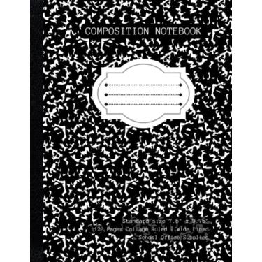 Imagem de Composition Notebook Standard size 7.5" x 9.75" | 120 Pages Collage Ruled | Wide Lined | School Office Supplies: BASIC EDITION Composition Notebook ... | 33 Lines per Page | Old School Simple Cover
