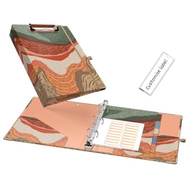 Imagem de Fichário pequeno A5 com 3 anéis, 2,5 cm para papel de 14 x 21,5 cm. Mini fichários com divisórias de 5 abas para material escolar de escritório e casa, Mountan Path