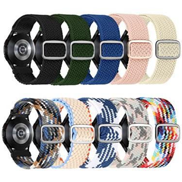 Imagem de Pulseira trançada de 20 mm compatível com Samsung Galaxy Watch Active 2 de 40 mm e 44 mm/Active 40 mm/Galaxy Watch 3 de 41 mm/Galaxy Watch 42 mm/Gear S2/Galaxy Watch 4/Galaxy Watch 5 (pacote com 10
