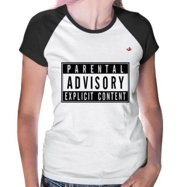 Imagem de Baby Look Raglan Parental Advisory: Explicit Content - Foca na Moda, B