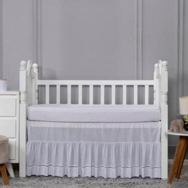 Imagem de Saia de Berço Ponto Palito 01 Peça - 1420 - LuckBaby, Branco