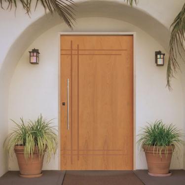 Imagem de Porta Pivotante Belíssima Imbuia 9 Padrão Batente 14 Puxador Tubo 60cm 102 X 210 Direito Natural