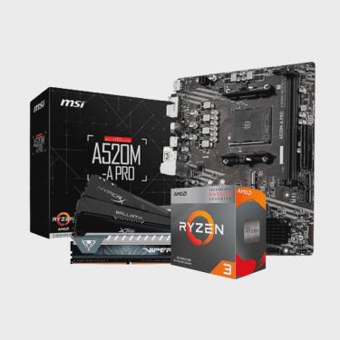 Imagem de Kit Upgrade amd Ryzen 3 3200G / Placa Mãe msi A520M-A pro/ Memoria Ram 16GB (2x8) DDR4 3000MHZ