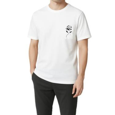 Imagem de Camiseta Streetwear Masculina Logo Rosa Gráfico Básica - Sem marca, Br