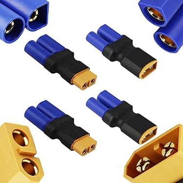 Imagem de 2 pares de conectores XT60 para EC5 macho adaptador fêmea para carregador de bateria RC Lipo carregador ou plugues de conversão