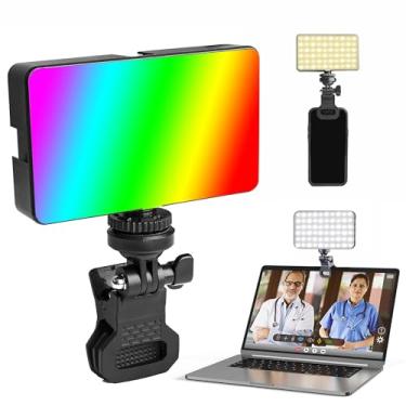 Imagem de Luz de preenchimento RGB, luz LED recarregável de alta potência com clipe frontal e traseiro, 3 modos de luz, iluminação fotográfica para telefone, iPhone, Android, tablet, laptop, para TikTok, vídeo