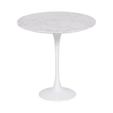 Imagem de Mesa Saarinen Lateral Carrara 42cm - Base Branca