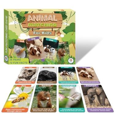 Imagem de EDUMAETRIX Animal Go Fish Card Game with Fun Facts for Kids,72 Cards, Real Photo Animal Learning Playing Cards, Memory Matching Games, 2-8 Players, Ages 4-8 and up, Old Maid and Slap Jack