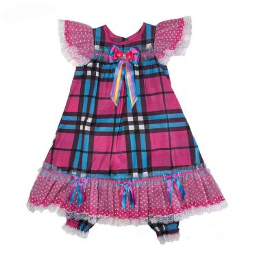 Imagem de Vestido De Festa Junina Infantil Xadrez Com Gravatinha Tamanho 4