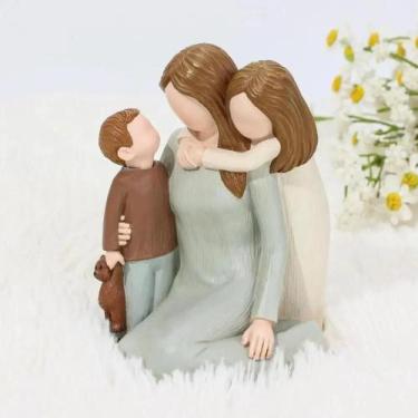 Imagem de Figurinhas Pintadas À Mão De Mãe E Filho, Presentes De Decoração Para 