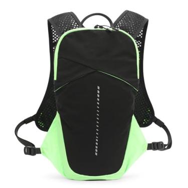 Imagem de Mochila de coletes de hidratação Backpack de água corrente respirável com design reflexivo 1.5l Compartimento da bexiga de água para caminhadas ao ar livre Spandex 15x7.9x1.2in (Verde)