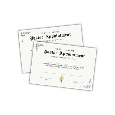 Imagem de Certificado de nomeação de pastor, pacote com 12 unidades, cartolina de 15 x 23 cm, prêmio de reconhecimento de membro da igreja, licença de ordenação baseada na fé, ministério personalizado