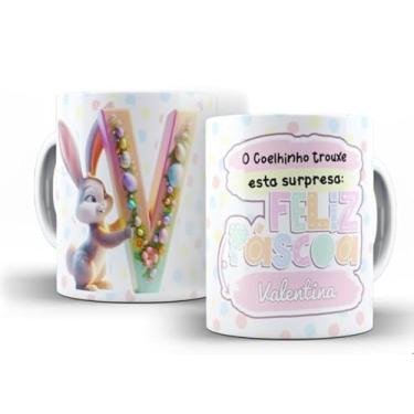 Imagem de Caneca branca Alfabeto páscoa (V)