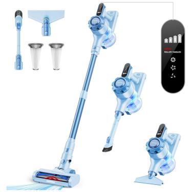 Imagem de Aspirador de Pó Sem Fio Trucozie T350: Leve, Potente e Multifuncional, com 45min de Autonomia e Filtro de 5 Estágios - Azul