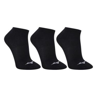 Imagem de Kit Meia Mizuno Prime Unissex 3 Pares, Preto, Branco, 39/44