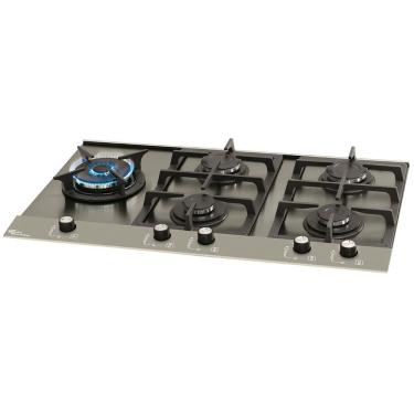 Imagem de Fogão Cooktop Platinum Prime A Gás 5 Queimadores Fischer Escovado Bivolt