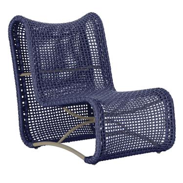 Imagem de Cadeira Poltrona Texas Corda Náutica Varanda Jardim Azul