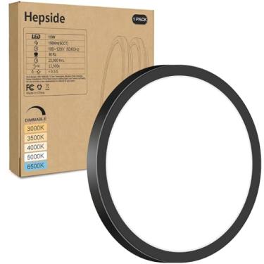 Imagem de hepside Luminária De Teto Embutida Led, 7 Polegadas, 15 W, Regulável E Ajustável Em 3000 K/3500 K/4000 K/5000 K/6500 K, Perfil Baixo, Lâmpada Redonda 1500 Lm Para Banheiro, Closet, Cozinha, Corredor