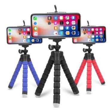 Imagem de Tripe Profissional Celular Camera Youtuber Universal Suporte BMAX Pret