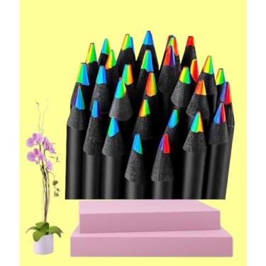 Imagem de Lápis de Cor com Ponta Arco-Íris, 178mm x 7mm, Preto, Kit com 3
