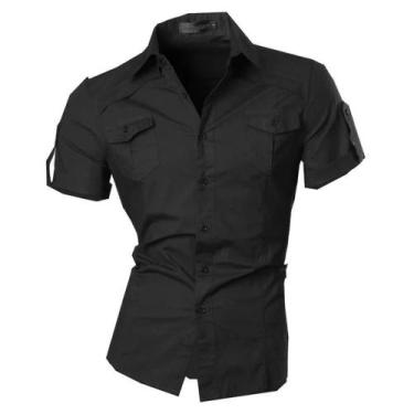 Imagem de Camisa Social Preta Slim - Preston, Preto, EXG