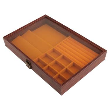 Imagem de UGPLM Organizador de caixa de joias com tampa transparente, à prova d'água, grande capacidade, com trava, versátil, estojo de armazenamento para, Style D