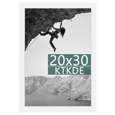 Imagem de KTKDE Porta-retrato 50 x 76 cm de madeira branca com acrílico polido, galeria de estúdio vertical e horizontal para pendurar na parede, moldura grande para fotos, estilo minimalista - Melhor presente