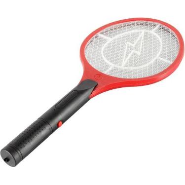 Imagem de Raquete Elétrica Mata Mosquito Dengue Insetos Recarregável Na Tomada -
