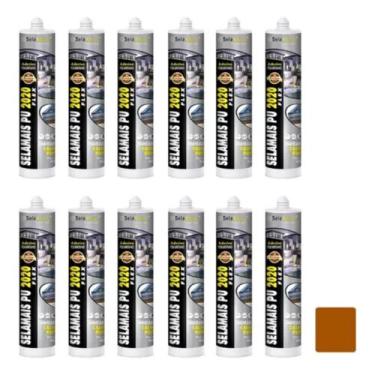 Imagem de 12 Cola Selante Adesivo Silicone Pu Poliuretano Marrom Chocolate - SEL