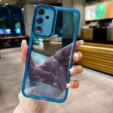 Imagem de HJZSZX Para Samsung S23Ultra Luxo Cor Sólida À Prova de Choque TPU Macio Capa de Telefone Bumper Capa Traseira (Para Samsung S23Ultra/Azul)