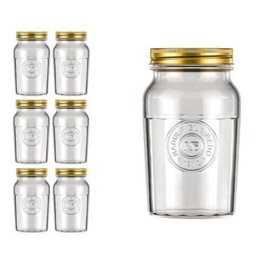 Imagem de 6 Pote Americano Mantimento Café Vidro Vintage 1L Nadir - NADIR FIGUER