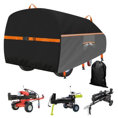 Imagem de SYWAN Capa divisora de troncos, impermeável 600D 210.8 cm x 114.3 cm x 99.1 cm para divisores de toras a gás ou elétricos de 15-45 toneladas capa divisor de madeira resistente ao clima acessórios para