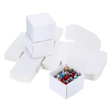 Imagem de PATIKIL Caixas de presente pequenas 5 x 5 x 4 cm a granel com tampa, pacote com 40 mini caixa de presente quadrada dobrável de papel de papelão para joias de brinco, lembrancinha de festa de casamento
